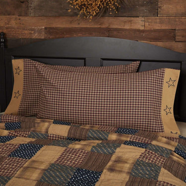 Patriotic Patch King Pillow Case Set of 2 21x40 VHC Brands - The Fox Decor
